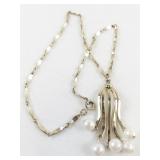 Sarah Coventry Gold Tone Necklace with Pearl Drop Pendant