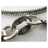 Marcasite and CZ Slide Pendant Sterling Silver Necklace