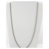 28" Classic Sterling Silver Box Chain Necklace