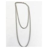 28" Classic Sterling Silver Box Chain Necklace