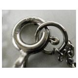 Sterling Silver Necklace with Blue Stone Pendant,