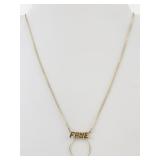 Vermeil Faye Script Pendant Necklace in Sterling Silver