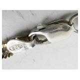 9-Inch Twisted Two Tone Sterling Silver Herringbone Anklet