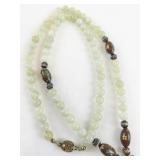 CloisonnÃ© Flower Pendant Necklace with Jadeite Beads