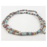Colorful Beaded Necklace with Multi-Tone Wooden Disc Beads