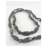 Polished Green Stone Bead Necklace