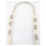 Vintage Natural Bead Necklace with Textured and Smooth Accents