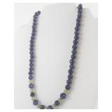 Amethyst and Peridot Beaded Necklace with Decorative Clasp