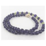 Amethyst and Peridot Beaded Necklace with Decorative Clasp