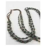 Heishi Bead and Turquoise Triple Strand Necklace