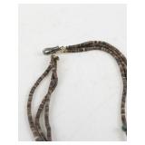 Heishi Bead and Turquoise Triple Strand Necklace