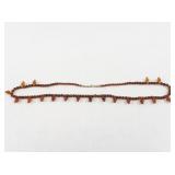 Carnelian Beaded Necklace with Carved Bead Accents