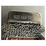 Amy Kahn Russell Red Coral Sterling Silver Link Bracelet