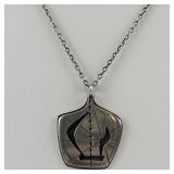 Ron Senungetuk (Inuit) Sterling Silver Pendant Necklace,