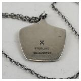 Ron Senungetuk (Inuit) Sterling Silver Pendant Necklace,