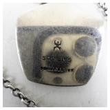 Ron Senungetuk (Inuit) Sterling Silver Pendant Necklace,