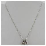 Sterling Silver CZ Solitaire Pendant Necklace