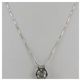 Sterling Silver CZ Solitaire Pendant Necklace