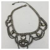 Decorative Chain Anklet or Choker Necklace with Clear Stones