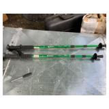 Pair of Adjustable walking sticks Green