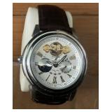 Silver Lucien Piccard Automatic 2 Eye Watch ,  White dial