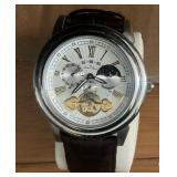 Silver Lucien Piccard Automatic 2 Eye Watch ,  White dial