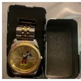 Authnetic Disney Mickey Mouse Mens Stainless Steel Watch