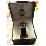Silver Lucien Piccard Automatic 2 Eye Watch Black Dial