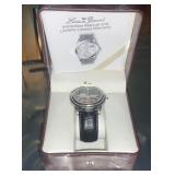 Silver Lucien Piccard Automatic 2 Eye Watch Black Dial
