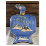 Vintage Japanese Hinode Moriage Sake Barrel with Four Cups