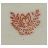 Vintage Japanese Hinode Moriage Sake Barrel with Four Cups