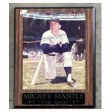 Vintage Autographed Photograph Plaque of #7 Mickey Mantle