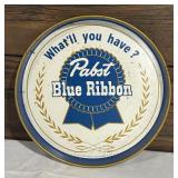 Vintage Pabst Blue Ribbon Beer Metal Serving Tray