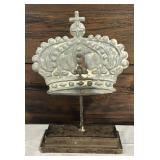 Set of 2 Decorative Metal Crown Sculptures