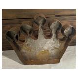 Set of 2 Decorative Metal Crown Sculptures