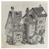 Department 56 Village Buildings including Nettie Quinn Puppets & Marionettes, Fagins Hide-A-Way and Thomas Mudge Timepieces