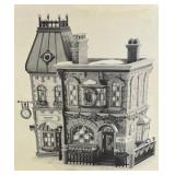 Department 56 Village Buildings including Nettie Quinn Puppets & Marionettes, Fagins Hide-A-Way and Thomas Mudge Timepieces
