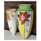 Pair of Vintage Wall Pocket Vases with Floral Design