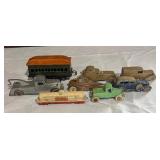 Variety of Vintage Cars, Trucks and Train Cars