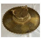 Heavy Vintage Hammered Brass Lazy Susan Platter