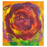 Vibrant Original Abstract Floral Painting by CB