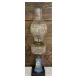 Vintage Oil Lamp with Porcelain Accented Base