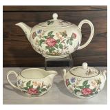 Wedgwood Charnwood Coffee / Tea Pot, Creamer Pitcher and Sugar Dish