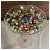 Vintage Marbles in Large Martini Style Glass