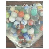 Vintage Marbles in Large Martini Style Glass