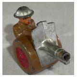 Collection of Three Vintage Metal Slurry Cannon Figurines