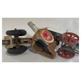 Collection of Three Vintage Metal Slurry Cannon Figurines