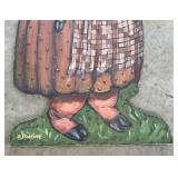 Original Hand Painted Wooden Pig Decor by A. Bonine