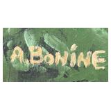 Original Hand Painted Wooden Pig Decor by A. Bonine