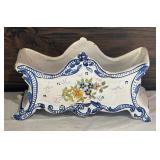 Vintage Hand Painted Henriot Quimper Curved Jardiniere